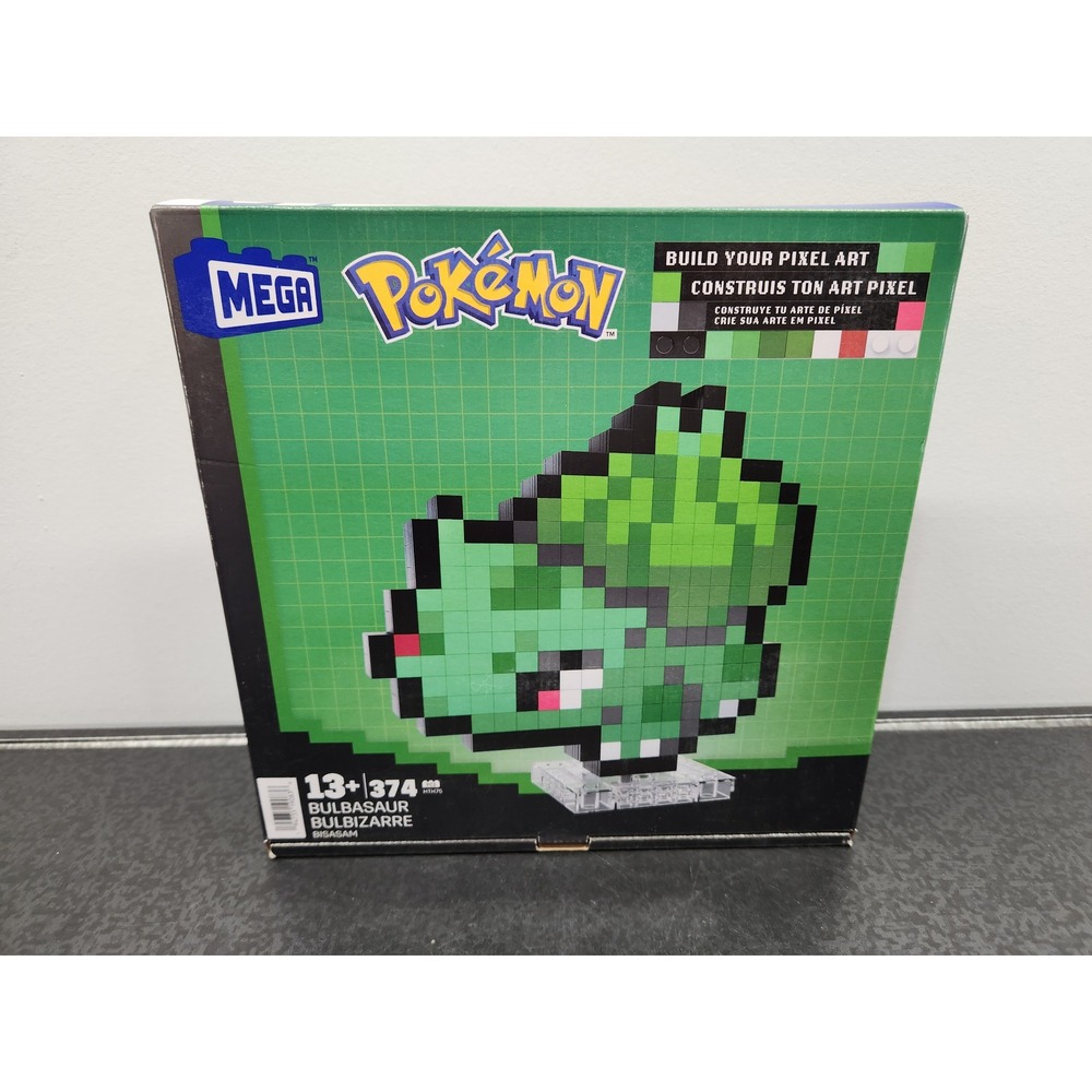Lot of (1) MEGA Pokemon Bulbasaur Pixel Art HTH75 Building Set 374 Pcs Brand New